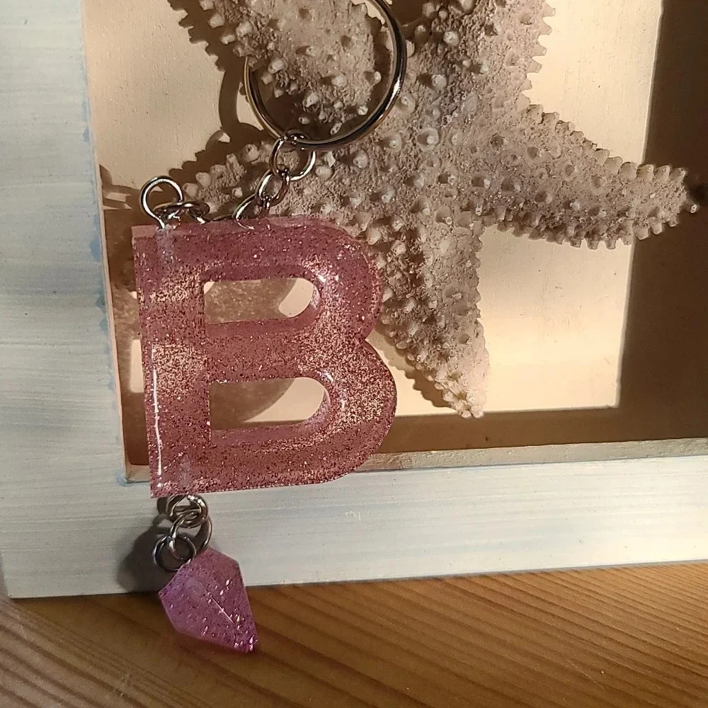 B Reain keychain with diamond attachment